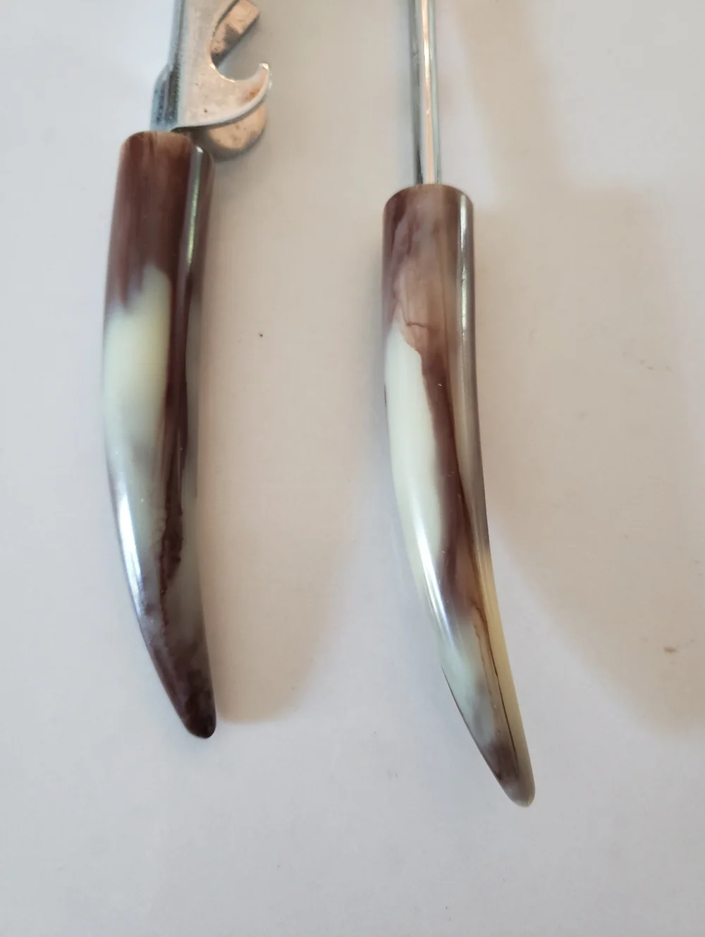 Vintage Bar Utensils, a Pair, Faux Tusk Handles